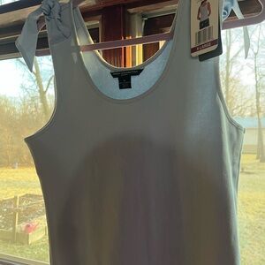 a new day Light Blue Ribbed Tie-Shoulder Tank Top - X-Large